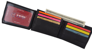 New Swiss Marshall Bifold Men's RFID Premium Leather Card ID Holder Wallet-menswallet