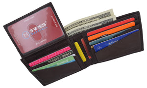 Swiss Marshall Mens Leather Bifold RFID Blocking Removable Card ID Holder Wallet-menswallet