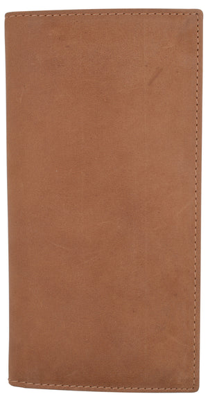 Leather Unisex Textured Bison Leather Checkbook Cover, Check Book Protection Dark Pecan-menswallet