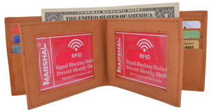 RFID Blocking Bifold Leather Mens Multi Credit Card ID Holder Wallet-menswallet