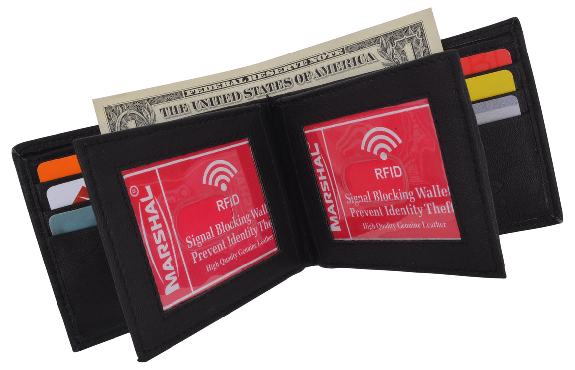 RFID Blocking Bifold Leather Mens Multi Credit Card ID Holder Wallet - wallets for men's at mens wallet