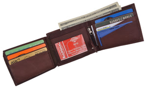 Mens RFID Blocking Leather Credit Card ID Snap Holder Bifold Wallet-menswallet