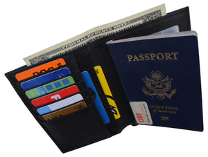 New Leather Travel Passport Holder Wallet For Men and Women Unisex RFID Blocking-menswallet