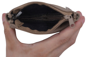 Ladies Leather Small Change Coin Purse W/Front Snap Pocket for Women-menswallet