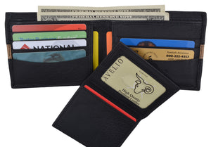 Cavelio Leather Men's Bifold Credit Card Removable ID Wallet-menswallet
