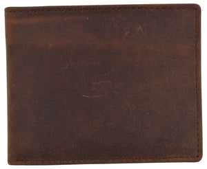 RFID Vintage Genuine Leather Men's Flap up Bifold Card ID Holder Wallet-menswallet