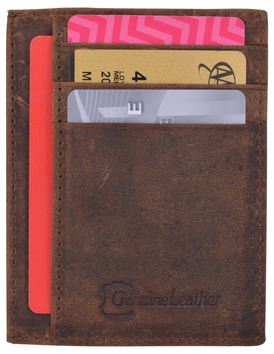 Ultra Thin Leather Mens Front Pocket Wallet Slim billfold Wallet Licen
