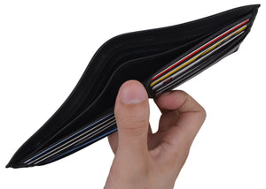 RFID Blocking Premium Leather Bifold Men's Multi-Card Holder Wallet-menswallet