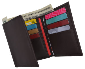 RFID Trifold Premium Leather Mens Card Holder Wallet W/ Outside ID Window-menswallet