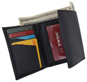 RFID Tested Men's Credit Card ID Holder Trifold Premium Leather Wallet-menswallet