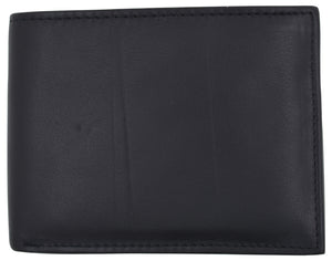 RFID Mens Soft Leather Black Bifold Wallet With Removable Multi-Card ID Holder-menswallet