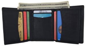 Swiss Marshall Mens RFID Blocking Premium Leather Classic Trifold Wallet Gift Box-menswallet