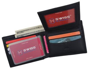 RFID Blocking Mens Premium Leather Credit Card Bifold Wallet W/ Removable ID Holder-menswallet