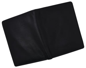 RFID Blocking Genuine Leather Badge Holder Wallet Black RFID2516TA-menswallet
