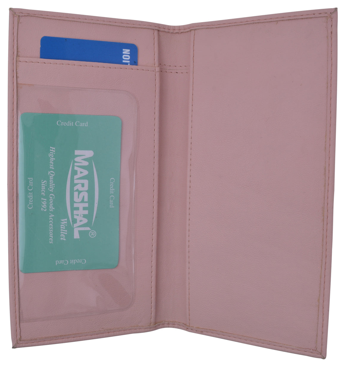 Basic PU Leather Checkbook Covers Light Pink-menswallet