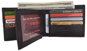 Men's RFID Security Blocking Premium Leather Extra Capacity Card ID Bifold Wallet-menswallet