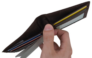 Nylon Boys Slim Thin Bifold Credit Card ID Holder Mens Wallet Black Red Blue Brown-menswallet