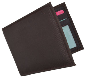 Slim thin nylon bifold credit card id wallet with leather interior-menswallet