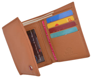 Genuine Leather Slim Trifold Wallet For Men With ID Window RFID Blocking USA-menswallet