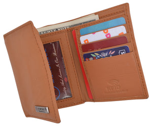 Men's Classic Trifold RFID Security Blocking Slim Credit Card ID Premium Leather Wallet-menswallet