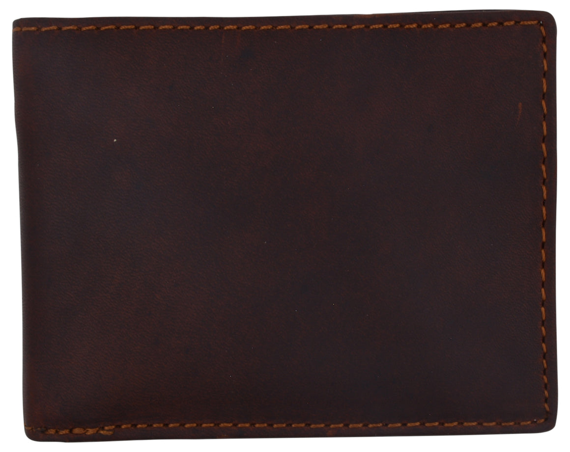 Men Wallet Vintage Brown Genuine Premium Leather Handmade Bifold RFID Cazoro-menswallet