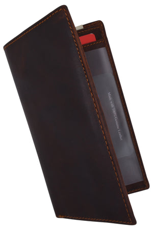 Men's Vintage Slim Real Leather Wallet Long Purse Credit Card Money Coin Holder-menswallet
