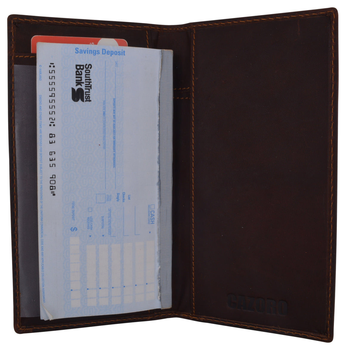 Mens Womens RFID Genuine Vintage Leather Basic Checkbook Cover Pen Holder-menswallet
