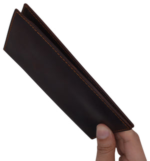 Mens Womens RFID Genuine Vintage Leather Basic Checkbook Cover Pen Holder-menswallet