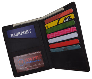 RFID Blocking Leather Passport Holder Cover Case Travel Wallet-menswallet
