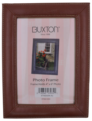 Buxton Photo Picture Frame Black Brown-menswallet