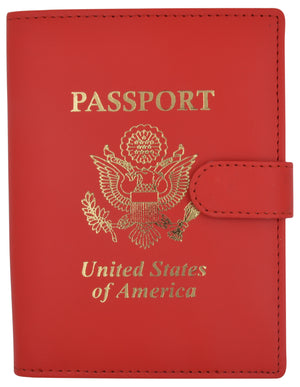 U.S Passport Holder Cover Wallet Leather Card Case Travel Accessories USA Logo-menswallet