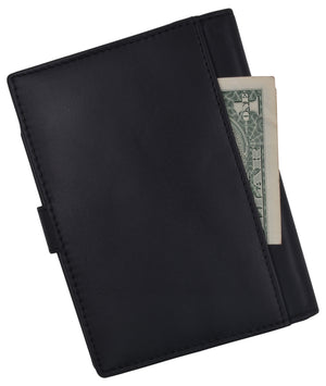 Leather Black Passport Holder Cover Case Wallet USA Embedded Logo Travel U.S Wallets for Men & Women-menswallet