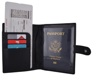 Passport Holder Cover Leather Wallet Card Case Travel Document Organizer-menswallet