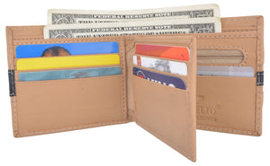Men's Premium Center Flap Card ID Holder Bifold Wallet With Zipper Coin Pocket-menswallet