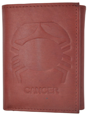 Cancer Zodiac Sign Bifold Trifold Genuine Leather Men's Wallets-menswallet