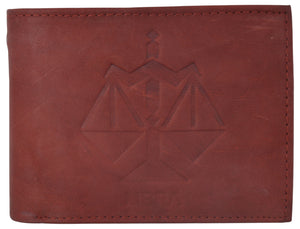 Libra Zodiac Sign Bifold Trifold Genuine Leather Men's Wallets-menswallet