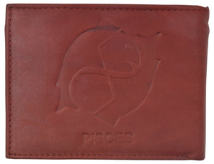 Pisces Zodiac Sign Bifold Trifold Genuine Leather Men's Wallets-menswallet