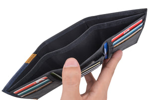 Leather Wallets for Men RFID Blocking Credit Card Holder Front Pocket Wallet with 2 ID Windows Extra Capacity-menswallet