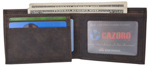 RFID Men's Bifold USA Genuine Leather Wallet With ID Window US Design Wallets for Men-menswallet