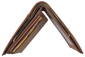 Mens Wallet RFID Genuine Leather Bifold Wallets For Men USA Stars & Stripes Design-menswallet