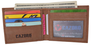 Real Leather Mens Bifold USA Wallet RFID Blocking Slim Minimalist Front Pocket ID Window US Design-menswallet