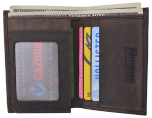 RFID Protected Mens Leather Wallet Bifold 2 ID Windows Double Bill Sections USA Stars & Stripes-menswallet