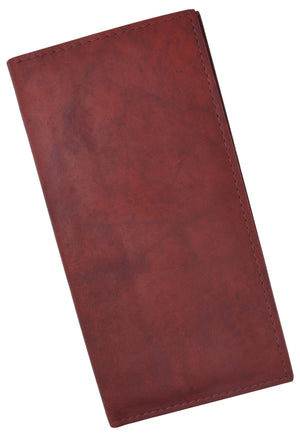 Genuine Leather Slim Bifold Checkbook Cover Credit Card ID Holder-menswallet