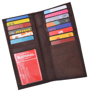 Slim Leather ID/Credit Card Holder Long Wallet with Pen holder-menswallet