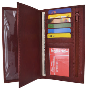 Womens Genuine Leather Checkbook Cover Wallet Organizer with Credit Card Holder for Ladies-menswallet