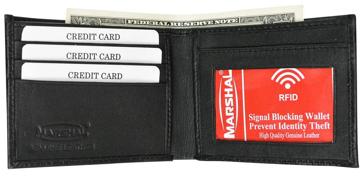 New Genuine Leather Wallets For Men Slim Minimalist Bifold Wallet RFID Blocking-menswallet