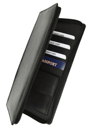 Travel Document Organizer - RFID Passport Wallet Case Family Holder Id Wristlet-menswallet