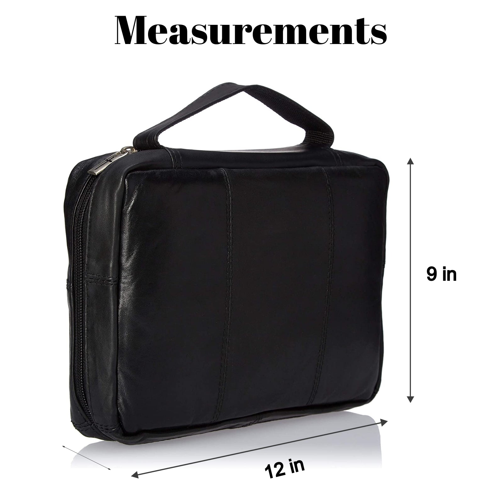 Genuine Leather Religious Book Bible Cover Organizer with Handle-menswallet