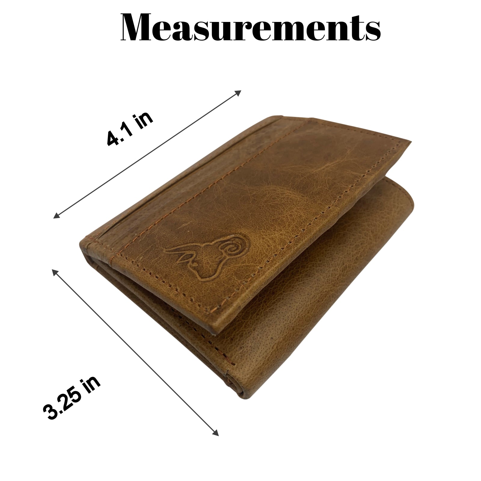 USA Genuine Leather RFID Blocking Trifold Wallets for Men Tri-fold Wallet with ID Window US Design