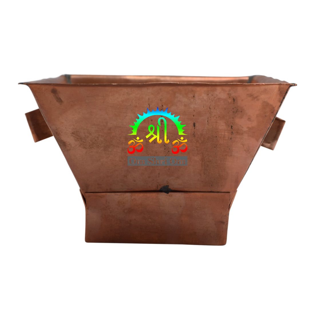 Heavy Duty Copper Hawan Kund Traditional Indian Style Copper Hawan Kund Agnihotra Ideal Pooja Hindu Accessory-menswallet